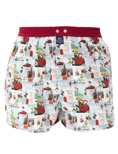 M5260 – Boxershort in Burgundy Après-Ski Print 