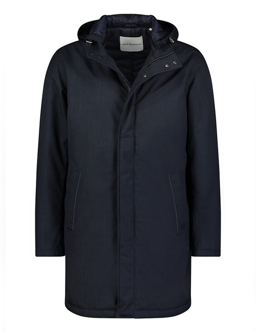 Gewatteerde jas met capuchon in Dark Blue