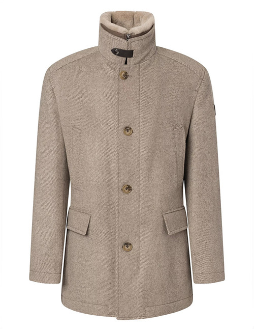 Formele Wolmix Mantel met Opstaande Kraag