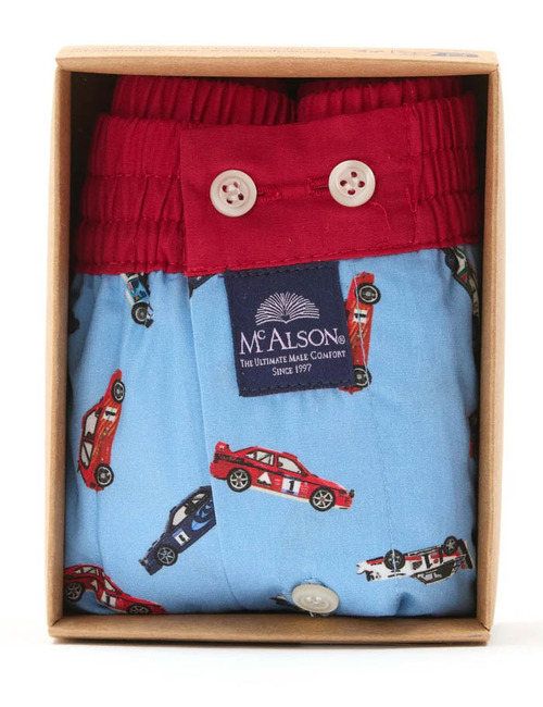 M5254 – Boxershort in Lichtblauw Racecar Print 