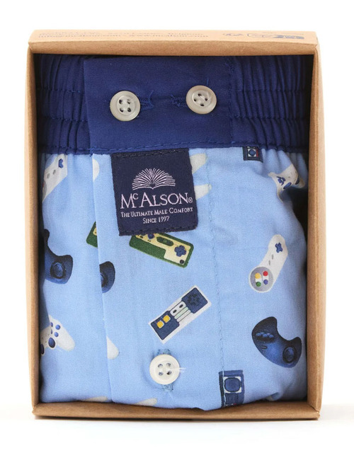 M5235 – Boxershort in Lichtblauw Gaming Consoles Print