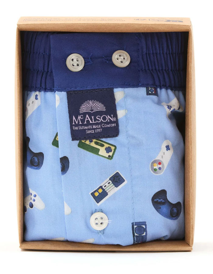 M5235 – Boxershort in Lichtblauw Gaming Consoles Print
