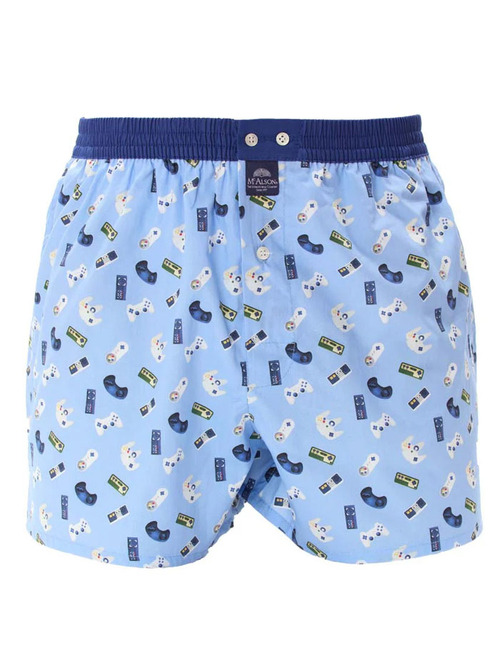 M5235 – Boxershort in Lichtblauw Gaming Consoles Print