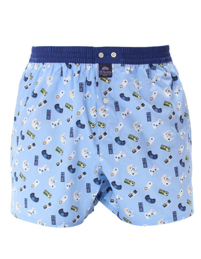 M5235 – Boxershort in Lichtblauw Gaming Consoles Print