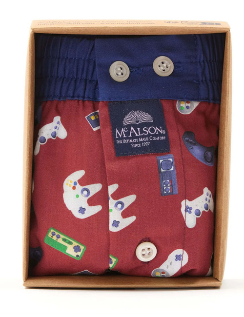 M5234 – Boxershort in Bordeaux Gaming Consoles Print 
