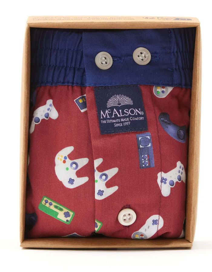 M5234 – Boxershort in Bordeaux Gaming Consoles Print 