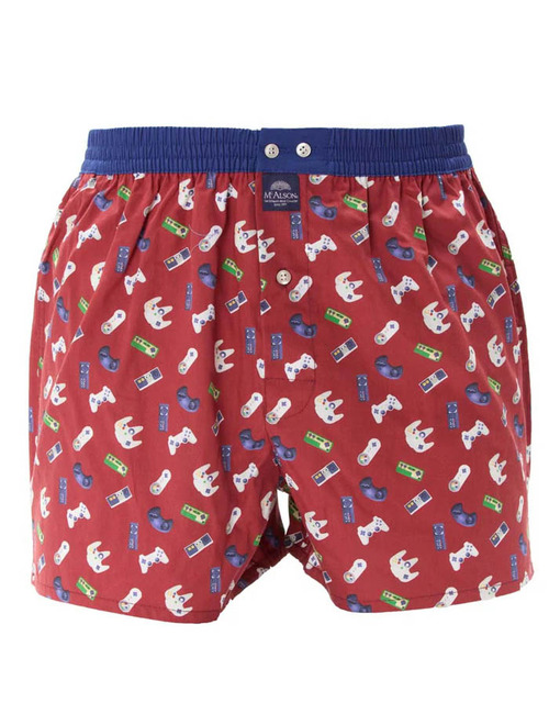 M5234 – Boxershort in Bordeaux Gaming Consoles Print 