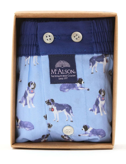 M5240 – Boxershort in Lichtblauw Saint Bernard Print