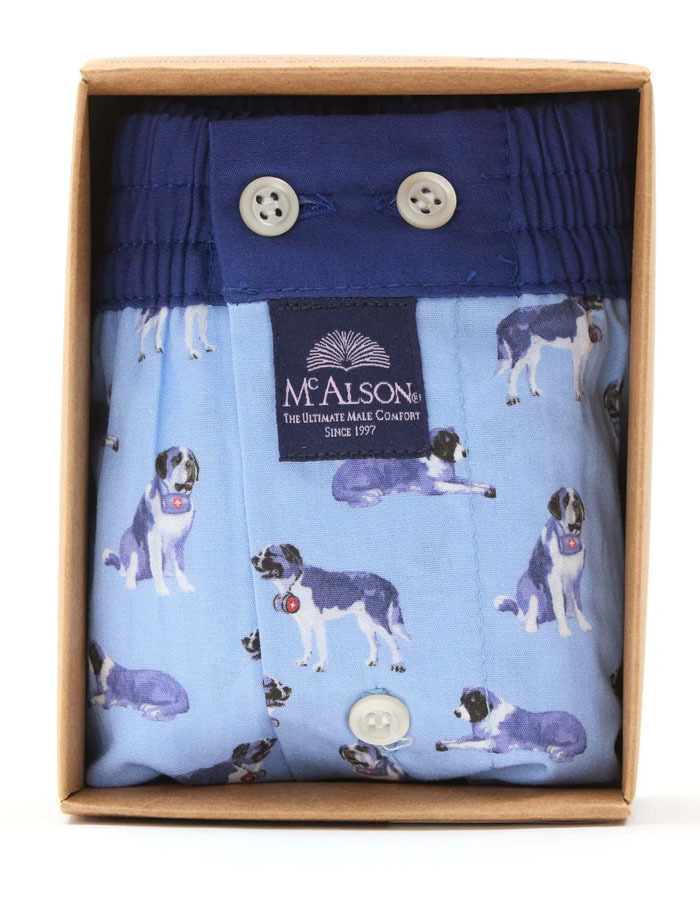 M5240 – Boxershort in Lichtblauw Saint Bernard Print