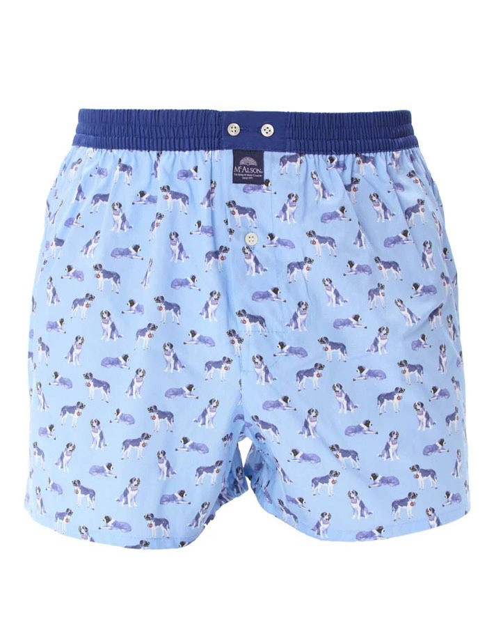 M5240 – Boxershort in Lichtblauw Saint Bernard Print