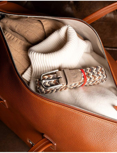 The Highlands Wool Effect Riem in Multi Brown