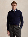 Regular Fit Quarter-Zip Sweater in Hunter Navy 