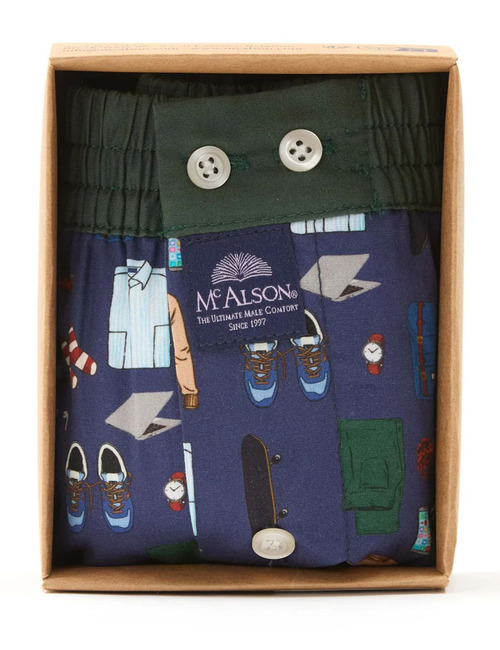 M5256 – Boxershort in Navy Modern Man Essentials Print 