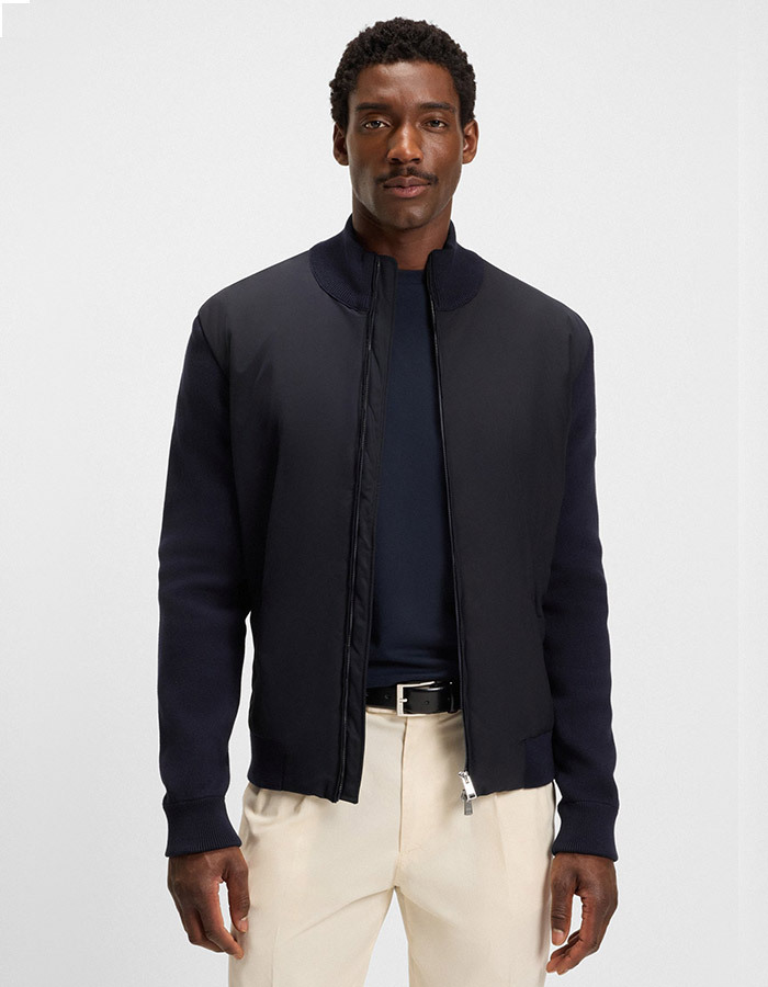 Regular Fit Hybride Jas met Double B Monogram