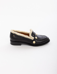 Babouche mocassin zwart
