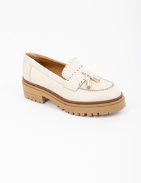 Ctwlk mocassin met hak ecru