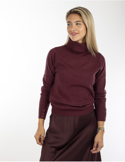 Senso pull rolkraag bordeaux