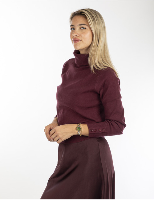 Senso pull rolkraag bordeaux