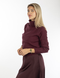 Senso pull rolkraag bordeaux