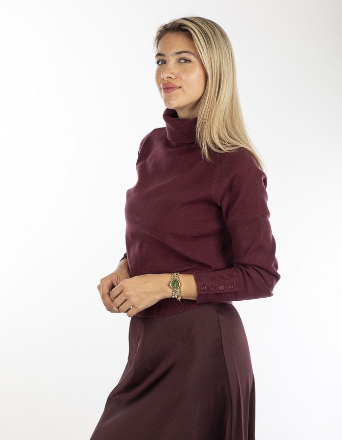 Senso pull rolkraag bordeaux