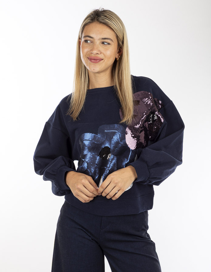 Senso lange mouw pull navy