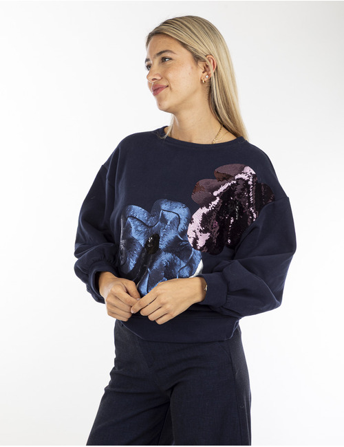 Senso lange mouw pull navy