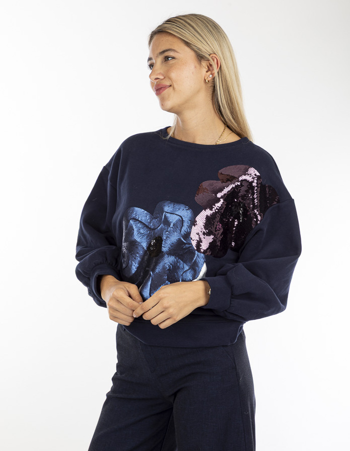 Senso lange mouw pull navy