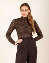 Liza Laceflower - blouse brune