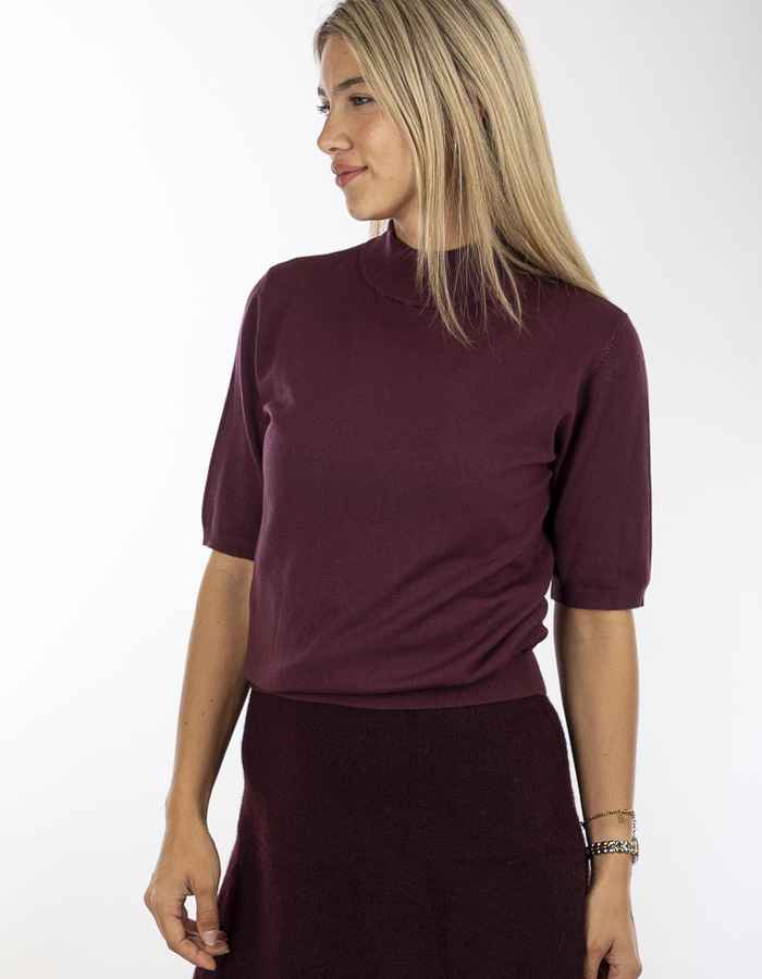 Rinascimento korte mouw pull bordeaux