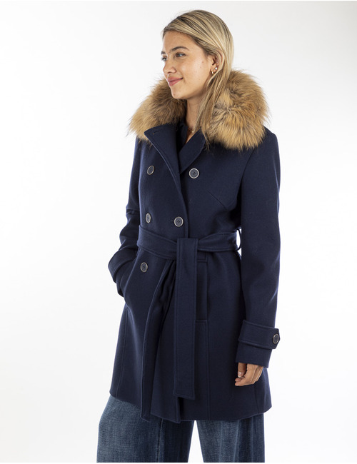 Kocca lange mantel blauw