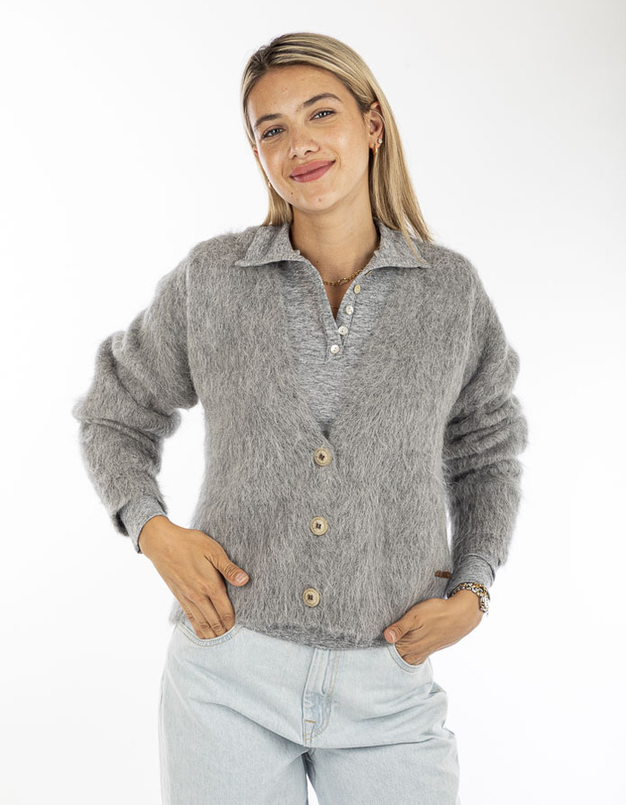 Mscw lange mouw gilet grijs