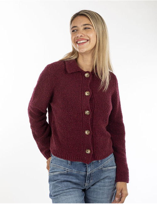 Anne Claire lange mouw gilet bordeaux