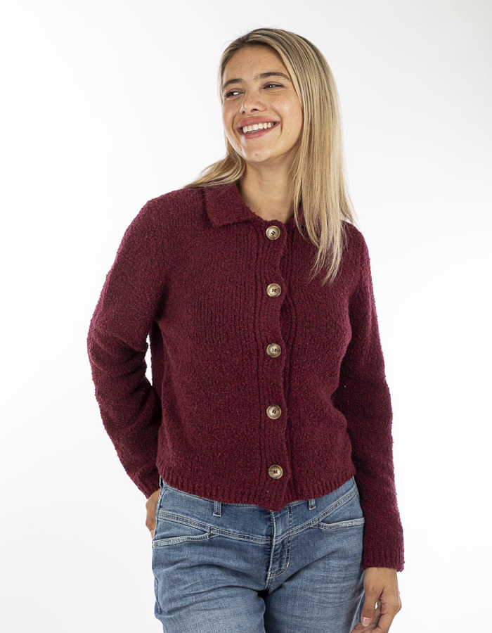 Anne Claire lange mouw gilet bordeaux