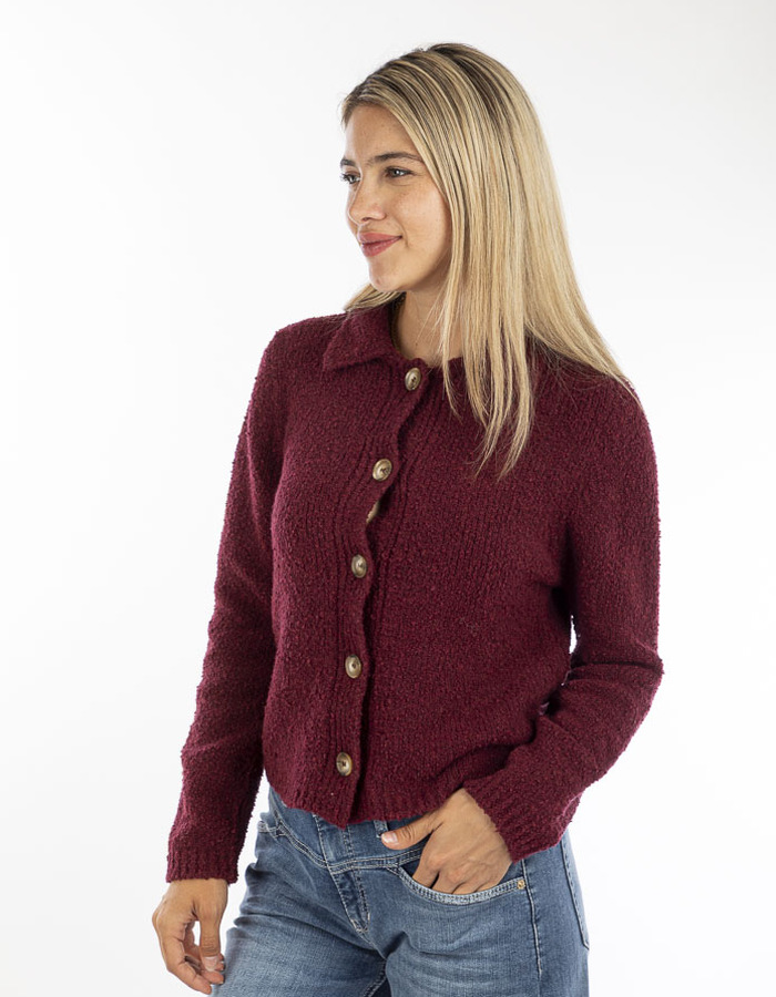 Anne Claire lange mouw gilet bordeaux