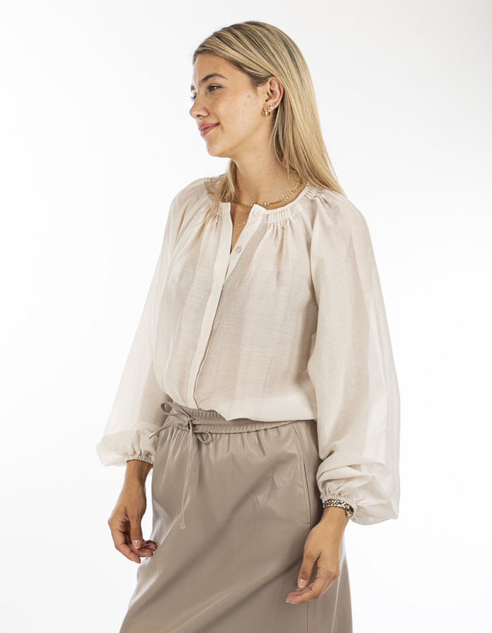 Aimee The Label lange mouw bloes wit