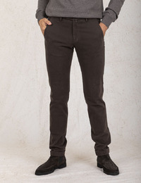 Modern Fit Broek in Donkerbruin – Zachte Katoenmix met Stretch