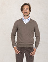 Gran Sasso pull met v-hals bruin