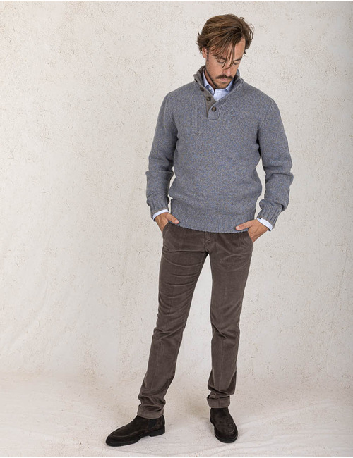 Gran Sasso pull met korte rits blauw