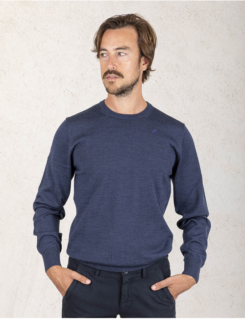 K-way pull met ronde hals blauw