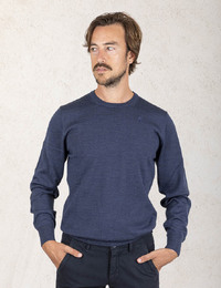 K-way pull met ronde hals blauw