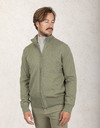Vest met ritssluiting van scheerwol in groene kleur