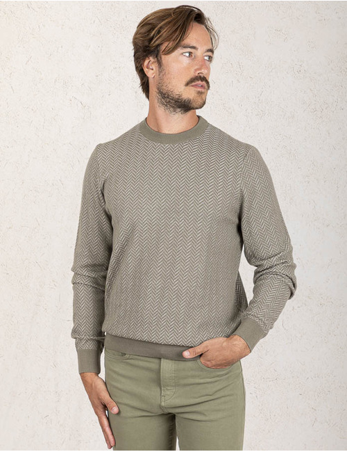 Boss pull met ronde hals groen