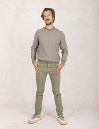 Boss Orange slim fit broek groen