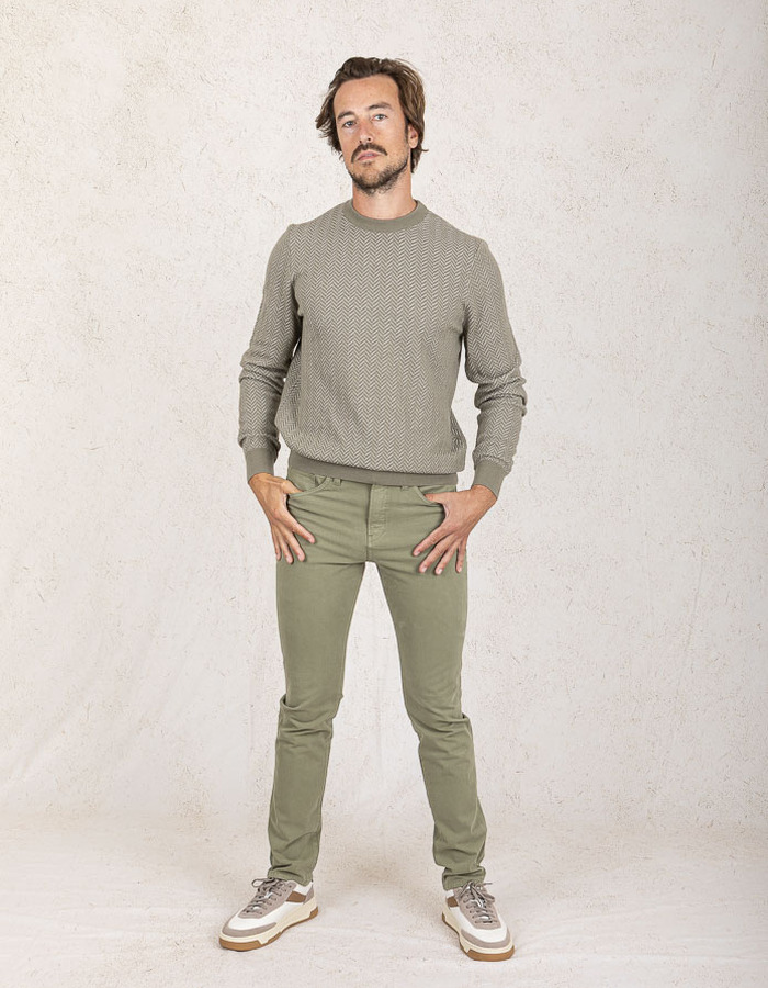 Boss Orange slim fit broek groen