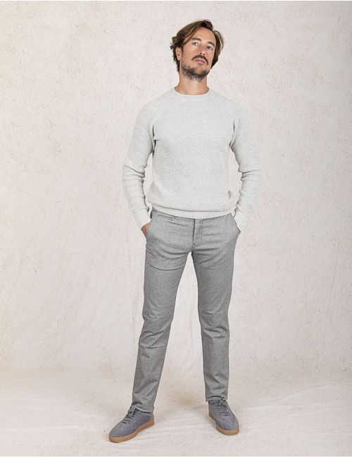 Slim Fit Broek ATN05  in Grijs Melange 