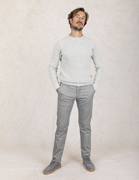 Slim Fit Broek ATN05  in Grijs Melange 