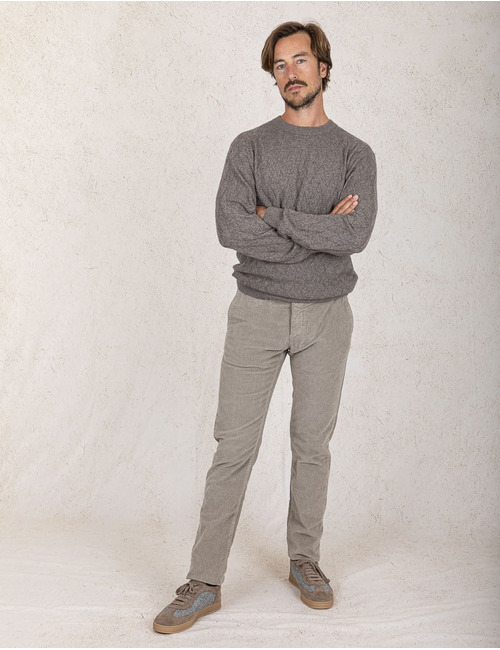 Slim Fit Corduroy Broek ATN05 in Sand