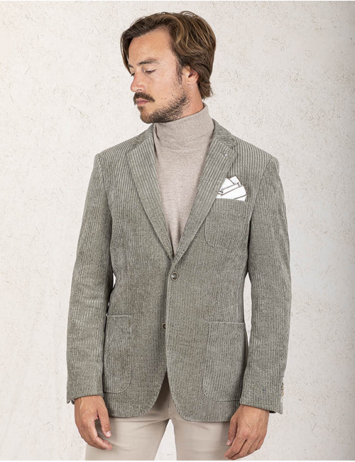 Modern Fit Corduroy Blazer in Green 