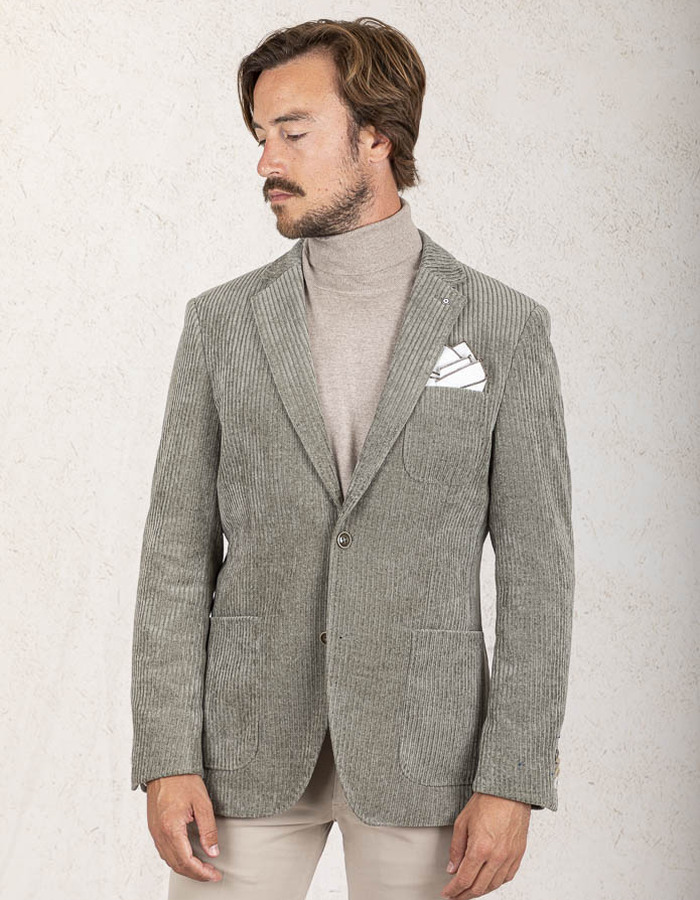 Modern Fit Corduroy Blazer in Green 