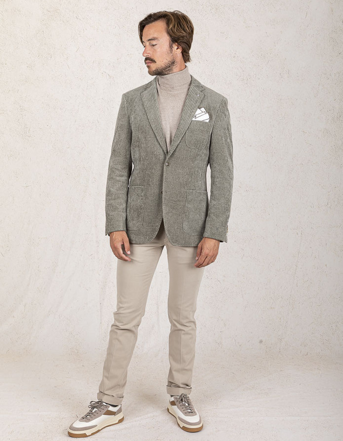 Modern Fit Corduroy Blazer in Green 
